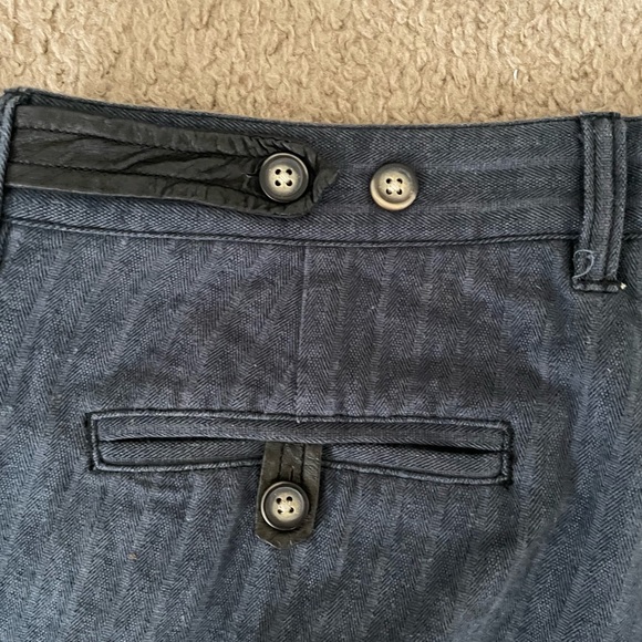 Men’s Brooklyn Industries Dark Blue Striped Pants with Leather Accents, Size 34 - Picture 10 of 12